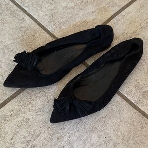 J. Crew Black Velvet Tassel Loafers